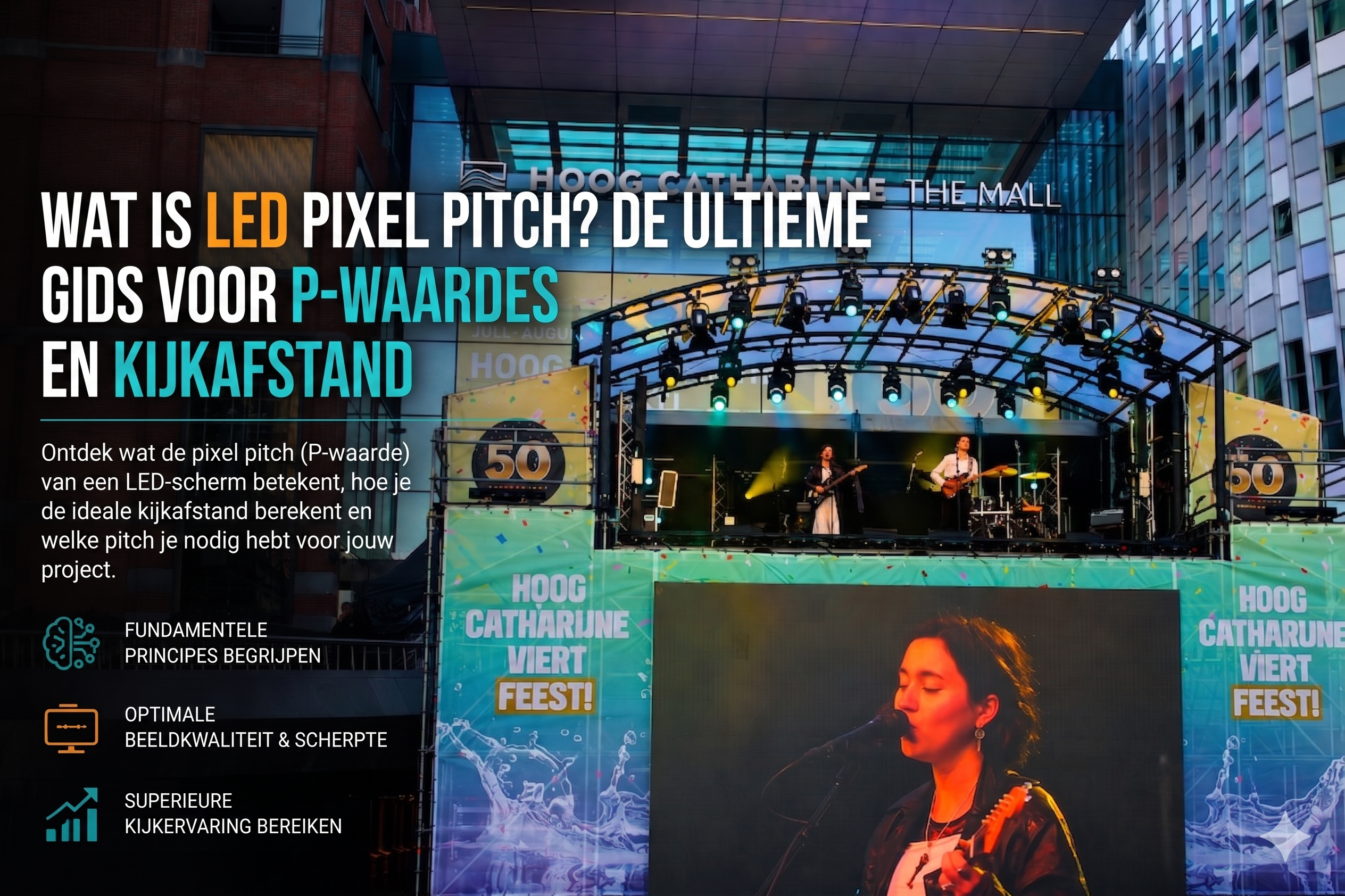Verschil tussen P2 en P10 LED pixel pitch visueel weergegeven